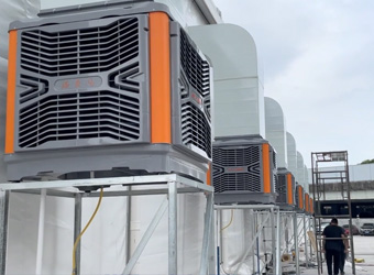 瑞泰風(fēng)降溫設(shè)備，廣州籃聯(lián)體育公園案例，扇機組合